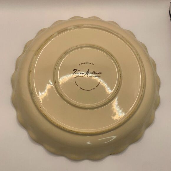 Tuscan Ambiance by Carpentree Pie Dish 2010 Stoneware 10.5 inches Beige - Picture 8 of 9
